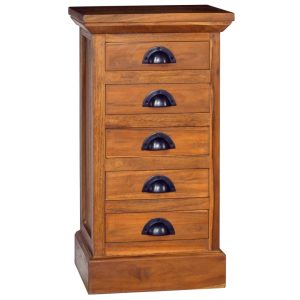 5-Drawer Cabinet Solid Teak Wood – 35x30x60 cm