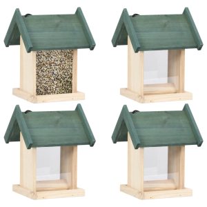 Bird Feeders 4 pcs Firwood