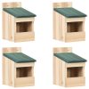 Bird Houses 4 pcs Firwood – 12x16x20 cm