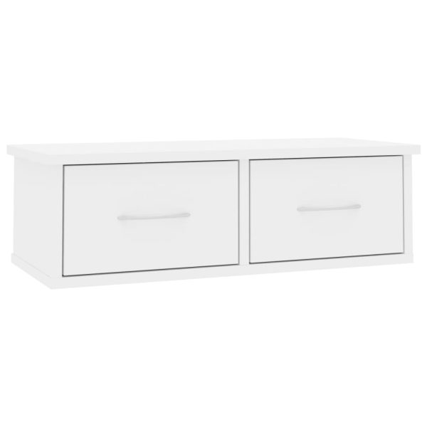 Wall-mounted Drawer Shelf High Gloss White 60x26x18.5 cm Chipboard