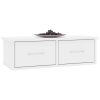 Wall-mounted Drawer Shelf High Gloss White 60x26x18.5 cm Chipboard