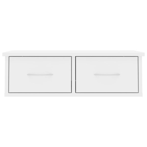 Wall-mounted Drawer Shelf High Gloss White 60x26x18.5 cm Chipboard