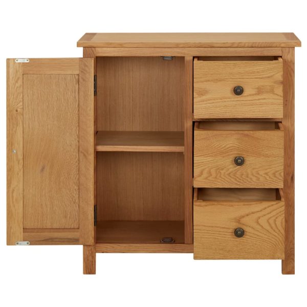 Cupboard 70x35x75 cm Solid Oak Wood