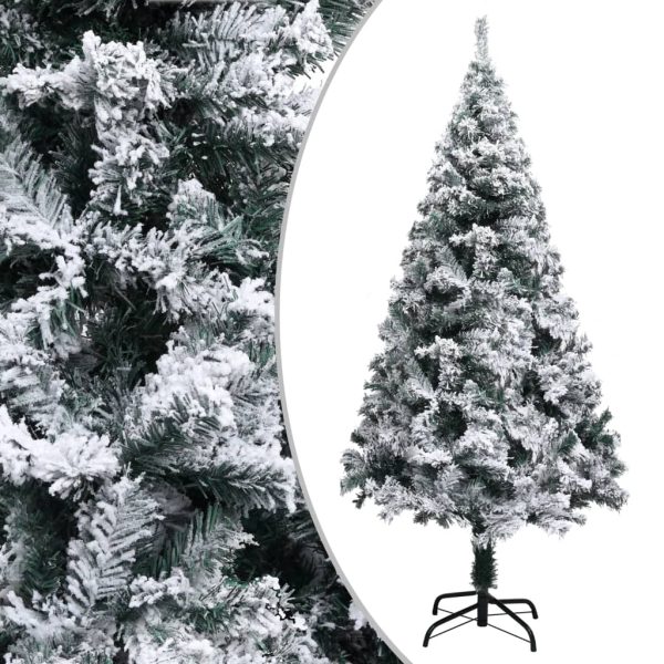 Artificial Christmas Tree with Flocked Snow Green PVC – 150×95 cm