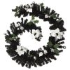 Christmas Garland with LED 2.7 m PVC – Black & Silver