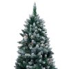 Artificial Christmas Tree with Pine Cones and White Snow – 150×93 cm