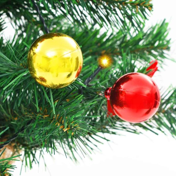 Artificial Christmas Tree with Baubles and LEDs Green 64 cm