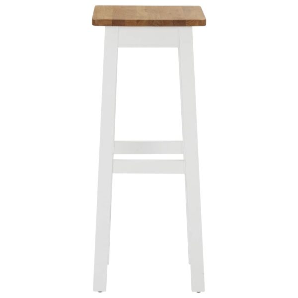 Bar Stools 2 pcs Solid Oak Wood