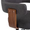 Swivel Office Chair Grey Bent Wood and Fabric