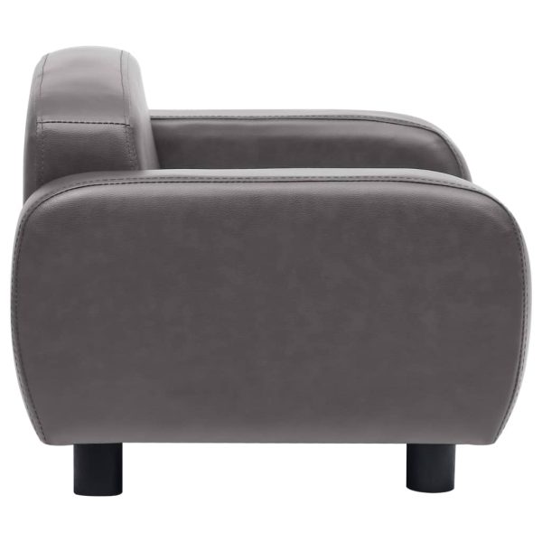 Dog Sofa 80x50x40 cm Faux Leather – Grey