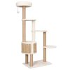 Cat Tree with Luxury Cushion and Scratching Post 148cm Seagrass