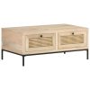 Coffee Table 90x50x37 cm Solid Mango Wood and Natural Cane