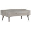 Coffee Table Grey 100x60x40 cm Solid Rough Mango Wood