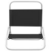 Folding Beach Chairs 2 pcs Fabric – Black