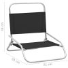 Folding Beach Chairs 2 pcs Fabric – Black