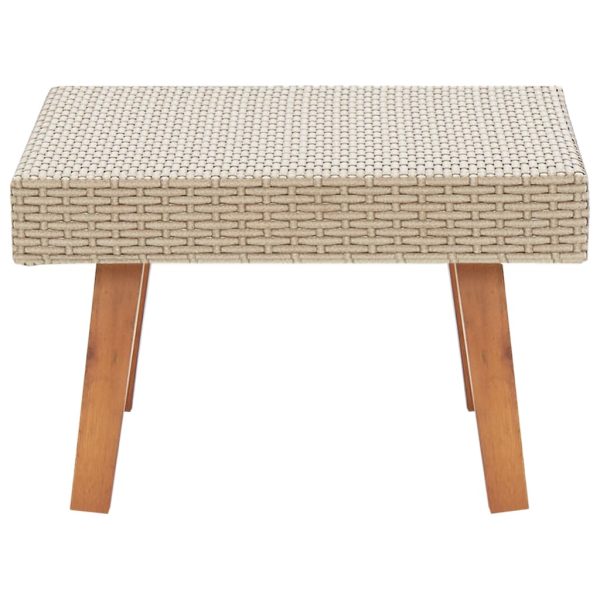 Garden Coffee Table Poly Rattan – Beige