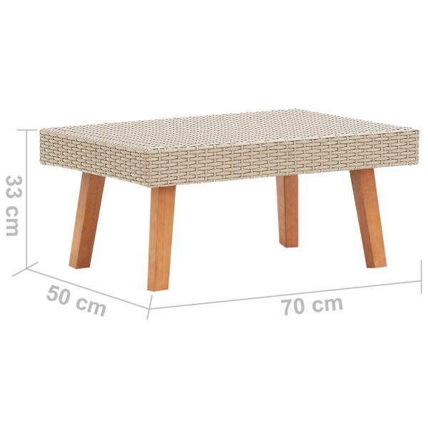 Garden Coffee Table Poly Rattan – Beige