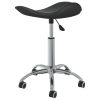 Salon Spa Stool Black Faux Leather