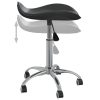 Salon Spa Stool Black Faux Leather