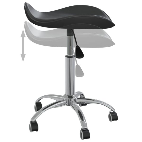 Salon Spa Stool Black Faux Leather