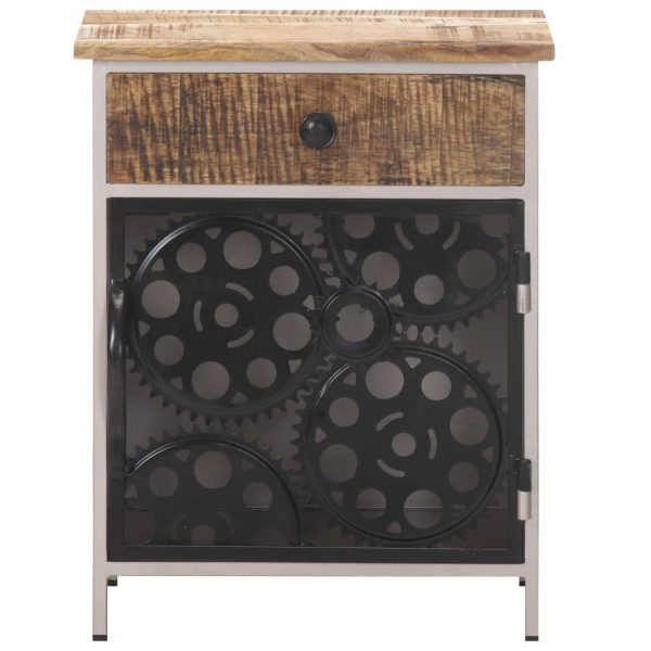 Denison Bedside Cabinet 40x30x50 cm Rough Mango Wood