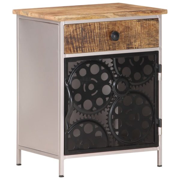 Denison Bedside Cabinet 40x30x50 cm Rough Mango Wood