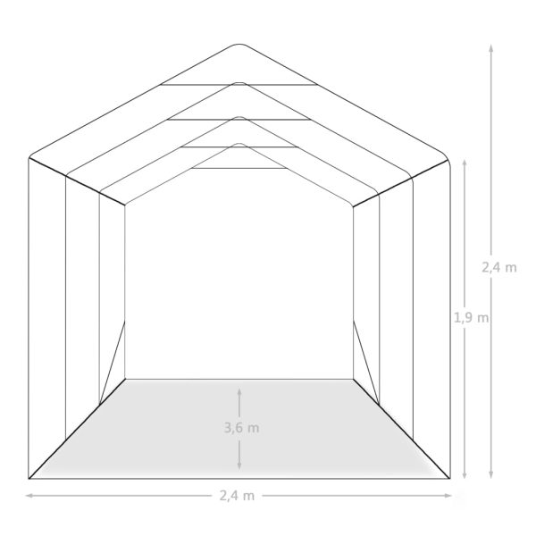 Garage Tent PVC 2.4×3.6 m Green