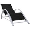 Sunlounger Textilene and Aluminium Black