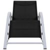 Sunlounger Textilene and Aluminium Black