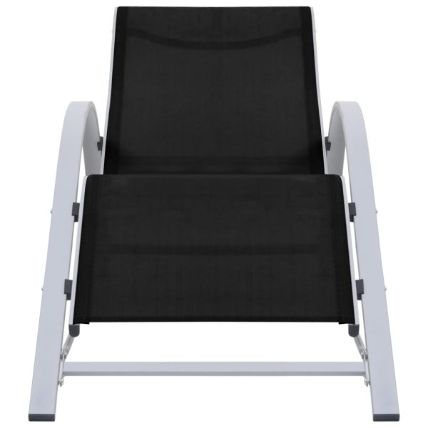 Sunlounger Textilene and Aluminium Black