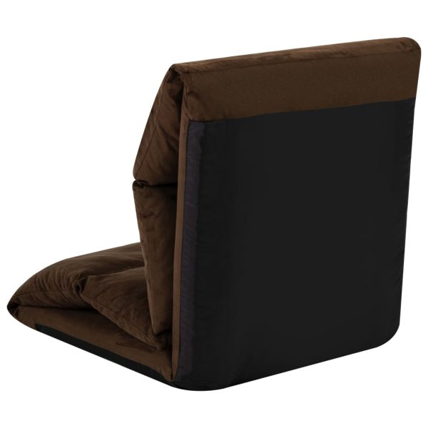 Folding Floor Chair Microfibre – Brown