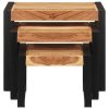 Nesting Tables 3 pcs Solid Wood with Sheesham Finish