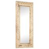 Hand-Carved Mirror 110x50x2.6 cm Solid Mango Wood