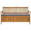 Garden Storage Bench with Cushion Solid Acacia Wood – 148 cm