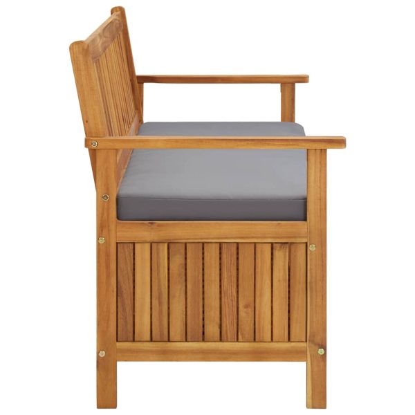 Garden Storage Bench with Cushion Solid Acacia Wood – 148 cm