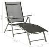 Folding Sun Lounger Textilene and Aluminium Black and Silver