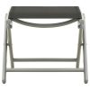 Folding Footrest Black and Silver Textilene and Aluminium