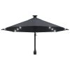 Wall-mounted Parasol with LEDs and Metal Pole 300 cm – Anthracite