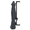 Wall-mounted Parasol with LEDs and Metal Pole 300 cm – Anthracite