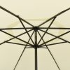 Outdoor Parasol with LED Lights and Metal Pole 400 cm – Sand