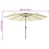 Outdoor Parasol with LED Lights and Metal Pole 400 cm – Sand