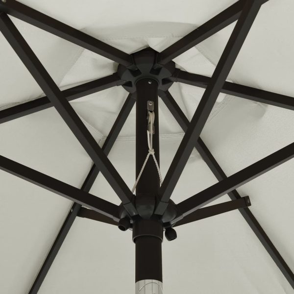 Parasol with LED Lights 200×211 cm Aluminium – Sand