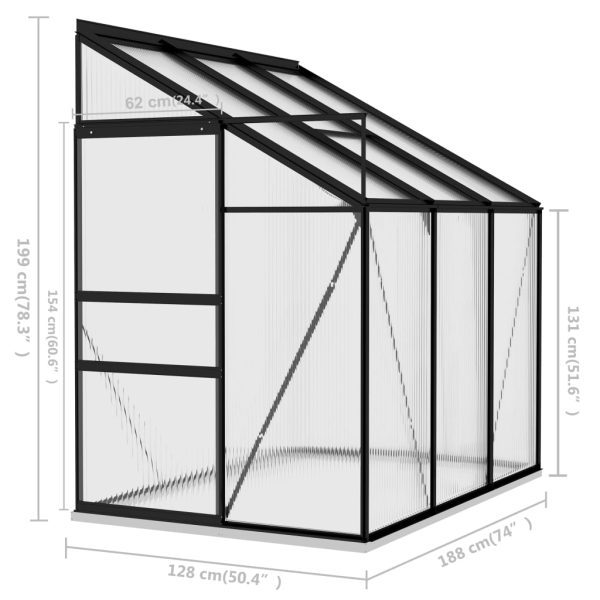 Greenhouse Anthracite Aluminium – 3.97 m