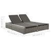 Double Sun Lounger Poly Rattan Grey