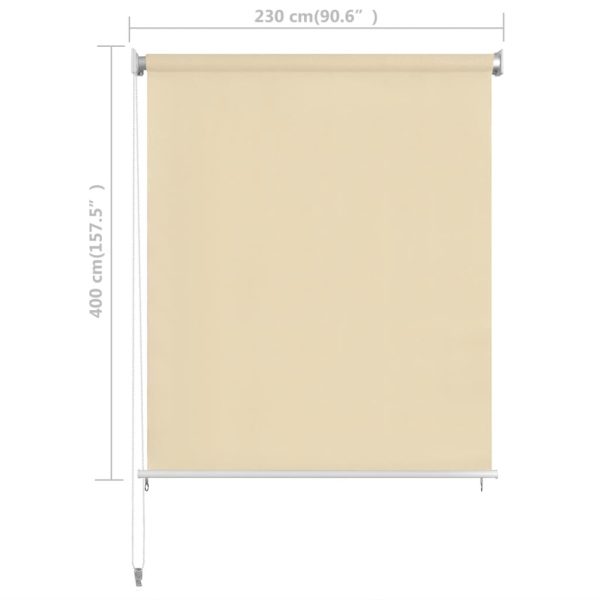 Outdoor Roller Blind Cream – 400×230 cm