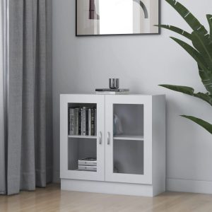 Vitrine Cabinet Engineered Wood – 82.5×30.5×80 cm, White