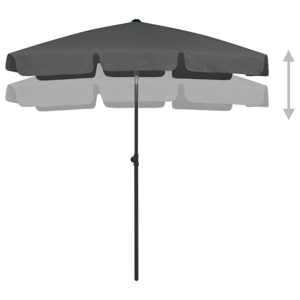 Beach Umbrella – 180×120 cm, Anthracite