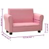 Children Sofa with Stool Faux Leather – Pink