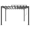 Gazebo with Louvered Roof Fabric and Aluminium – 3×3 m, Anthracite