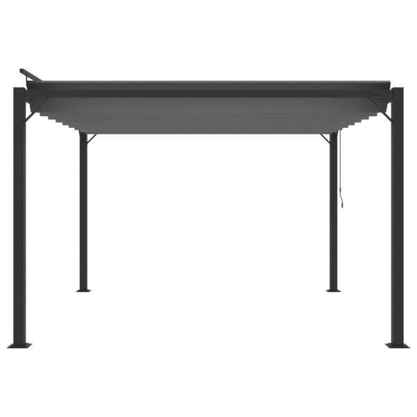 Gazebo with Louvered Roof Fabric and Aluminium – 3×3 m, Anthracite